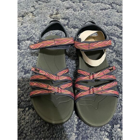 TEVA TIRRA WOMEN SPORT SANDALS PALMS INDIGO/ ROSE VIOLET US 11 NEW - Picture 1 of 8